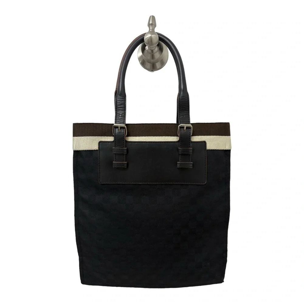 Loewe A4 Canvas Anagram Tote Bag Black Brown Cream